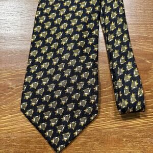 Bijan Neck Tie Mens 56" Black Abstract 100% Silk Made In Italy Designer Rare